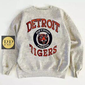 Detroit Tigers Graphic Ash Sweatshirt Unisex Men Women shirt grey y2k